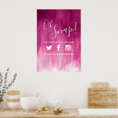 Oh snapハッシュタグ結婚のピンクの赤いアーモダント ポスター (キッチン)