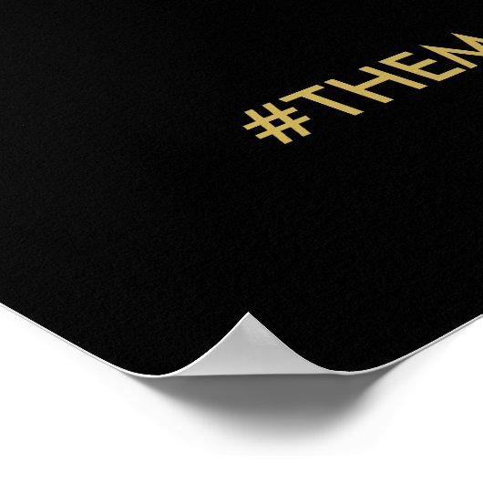 OH SNAPハッシュタグ金ゴールドグラム記号 |編集可能な色 ポスター (角)