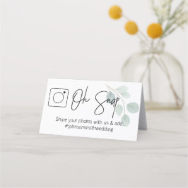 OH SNAPユーカリ折り畳みテーブルカード#hashtag プレイスカード