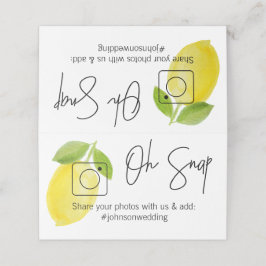 OH SNAPレモン折り畳みテーブルカード#hashtag プレイスカード