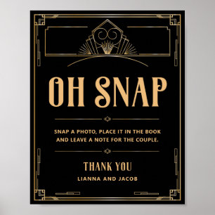 Oh Snapヴィンテージアールデコ20sブラック金ゴールド結婚 ポスター