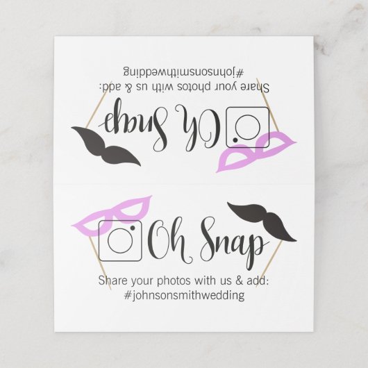 OH SNAP折り畳みテーブルカードフォトブース プレイスカード (外部開封)