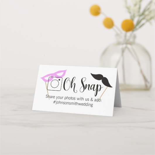 OH SNAP折り畳みテーブルカードフォトブース プレイスカード (正面)