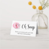 OH SNAP折り畳みテーブルカード#hashtagピンクフローラ プレイスカード (裏面)