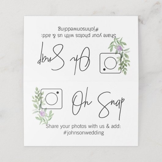 OH SNAP折り畳みテーブルカード#hashtagラベンダー プレイスカード (外部開封)