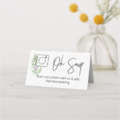 OH SNAP折り畳みテーブルカード#hashtagラベンダー プレイスカード (正面)