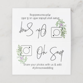 OH SNAP折り畳みテーブルカード#hashtagラベンダー プレイスカード