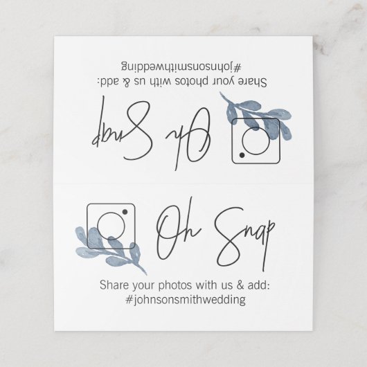 OH SNAP折り畳みテーブルカード#hashtag青い葉 プレイスカード (外部開封)