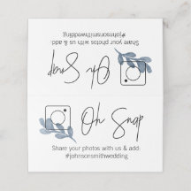 OH SNAP折り畳みテーブルカード#hashtag青い葉