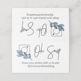 OH SNAP折り畳みテーブルカード#hashtag青い葉 プレイスカード