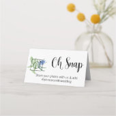 OH SNAP折り畳みテーブルカード#hashtag青結婚の プレイスカード (正面)