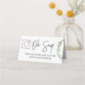 OH SNAP折り畳みテーブルカード#hashtag プレイスカード (裏面)