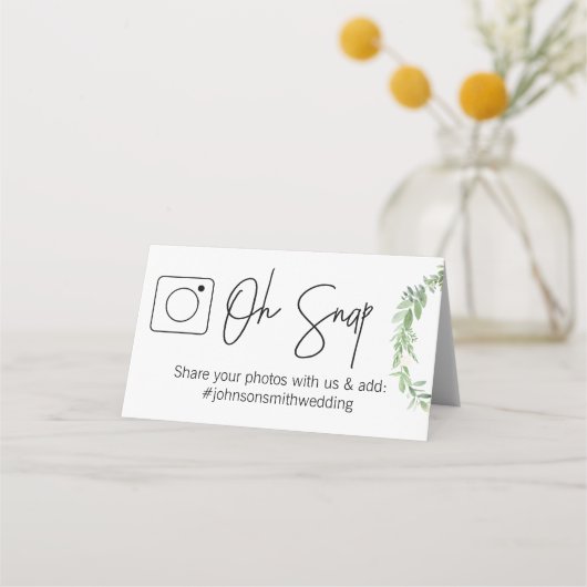 OH SNAP折り畳みテーブルカード#hashtag プレイスカード (正面)