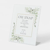 Oh Snap ウェディング ウォーターカラー グリーン 台座サイン (正面)