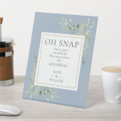 Oh Snap ウェディング 水彩 グリーン ダスティブルー 台座サイン (インサイチュ)