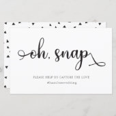 "Oh Snap"白黒のハッシュタグ結婚のサイン (正面/裏面)