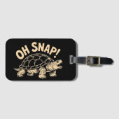 Oh Snap 面白い皮肉な噛みつきカメのジョーク ラゲッジタグ (正面横)