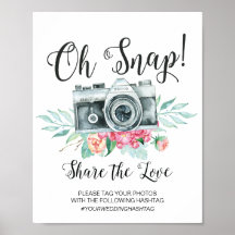 Oh Snap Cameraハッシュタグ結婚のサイン