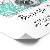 Oh Snap Cameraハッシュタグ結婚のサイン ポスター (角)