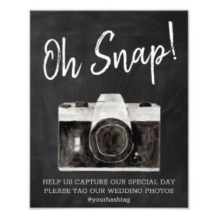 Oh Snap Camera ハッシュタグ ウェディングサイン フォトプリント
