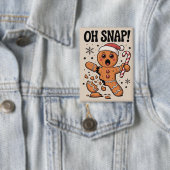 Oh Snap! Christmas Gingerbread Cookie Santa Hat 缶バッジ (インサイチュ)