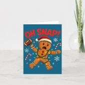 Oh Snap Christmas Gingerbread Funny Football Light カード (正面)