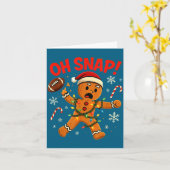 Oh Snap Christmas Gingerbread Funny Football Light カード (黄色い花)