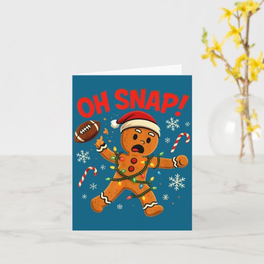 Oh Snap Christmas Gingerbread Funny Football Light カード (黄色い花)