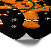 Oh Snap Christmas Gingerbread Funny Football Light ポスター (角)