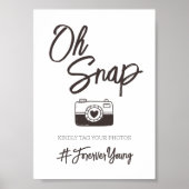 Oh Snap Cuteの写真結婚のハッシュタグ記号 ポスター (正面)