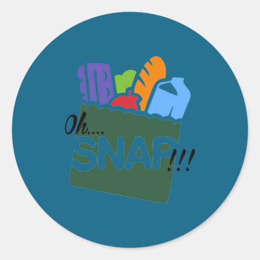 Oh Snap Ebt Benefits Food Stamps Hood Funny  ラウンドシール (正面)