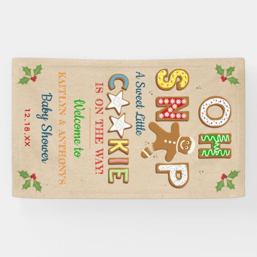 Oh Snap! Gingerbread Cookie Baby Shower Welcome 横断幕 (横)