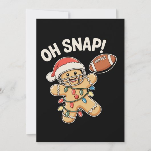 Oh Snap Gingerbread Football Christmas Xmas Sports シーズンカード (正面)