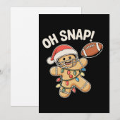 Oh Snap Gingerbread Football Christmas Xmas Sports シーズンカード (正面/裏面)