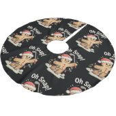 Oh Snap Gingerbread Golf Golfer Golfing Christmas ブラッシュドポリエステルツリースカート (アングル)