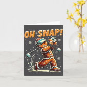 Oh Snap Gingerbread Golfer Golf Christmas Golfing  カード (黄色い花)