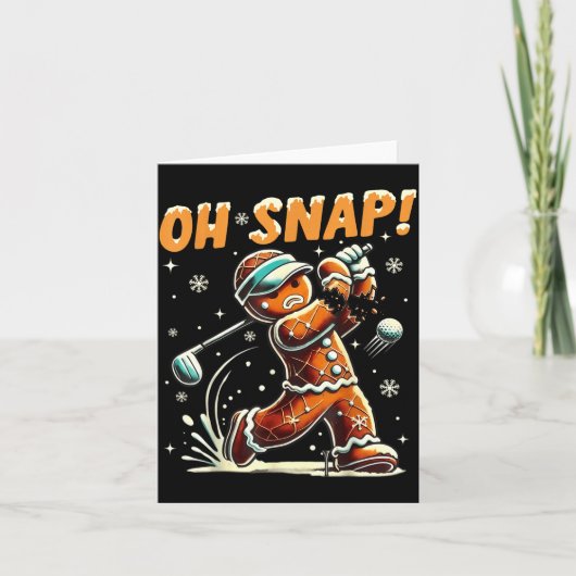 Oh Snap Gingerbread Golfer Golf Christmas Golfing  カード (正面)