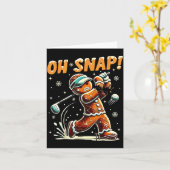 Oh Snap Gingerbread Golfer Golf Christmas Golfing  カード (黄色い花)