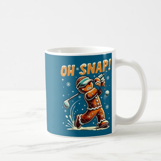 Oh Snap Gingerbread Golfer Golf Christmas Golfing コーヒーマグカップ (右)