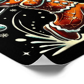 Oh Snap Gingerbread Golfer Golf Christmas Golfing  ポスター (角)