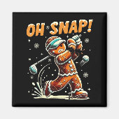 Oh Snap Gingerbread Golfer Golf Christmas Golfing  マグネット (正面)