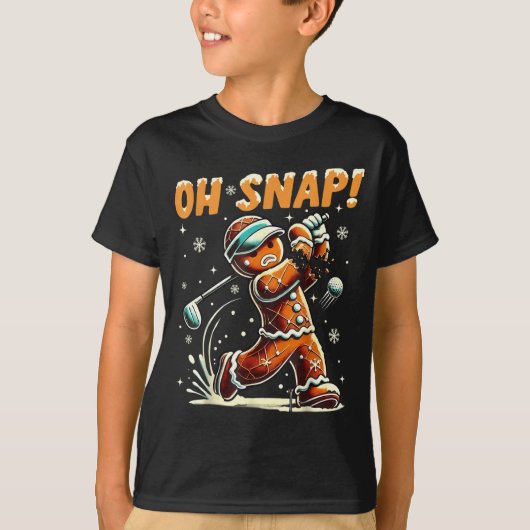 Oh Snap Gingerbread Golfer Golf Christmas Golfing  Tシャツ (正面)