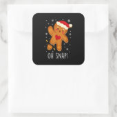 Oh Snap Gingerbread Man Christmas Family Santa Hat スクエアシール (バッグ)