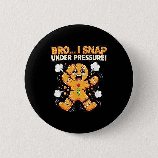 Oh Snap Gingerbread Man Cookies I Snap Under Press 缶バッジ (正面)