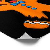 Oh Snap Gingerbread Man Xmas Boys Girls Kids Adult ポスター (角)