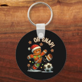 Oh Snap Gingerbreadman Christmas Soccer 2 キーホルダー (正面)