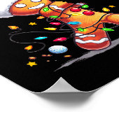 Oh Snap Gingerbreadman Xmas Golfer Golf Christmas  ポスター (角)