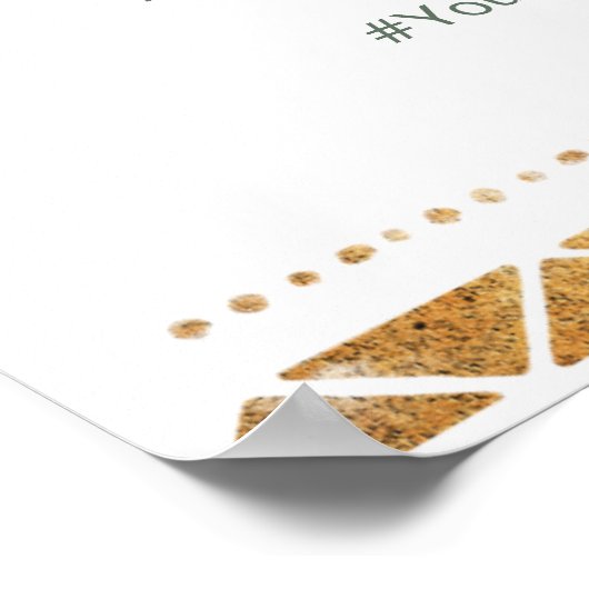 Oh Snap Hashtagの結婚看板アプリコットピンクのバラ ポスター (角)