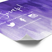 Oh snap hashtag wedding purple modern art ポスター (角)