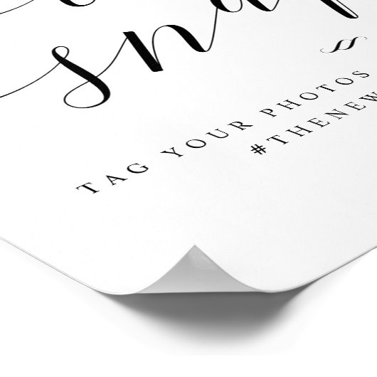 Oh Snap Photo Hashtagソーシャルメディア結婚のサイン ポスター (角)